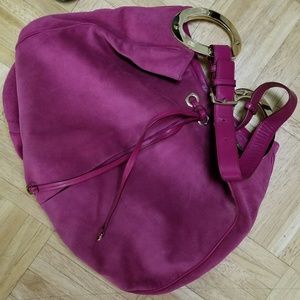 SERGIO ROSSI big purple soft suede bag